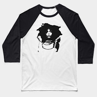 Erykah Badu - Pencil Drawing Style Baseball T-Shirt